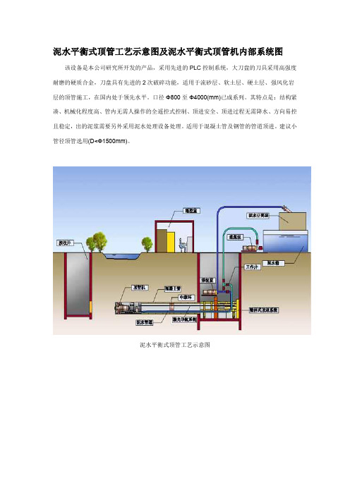 泥水平衡式顶管工艺示意图泥水平衡式顶管机内部系统图