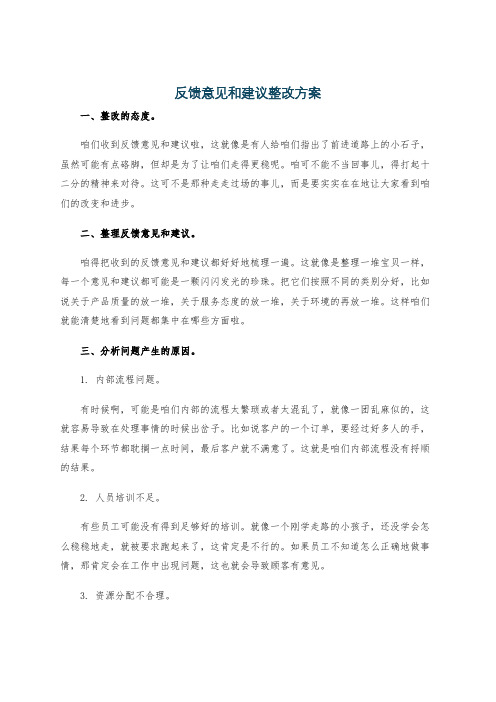 反馈意见和建议整改方案