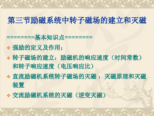 励磁系统中转子磁场的建立和灭磁