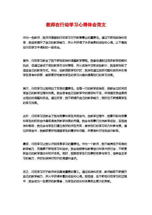 教师在行动学习心得体会范文 (2)