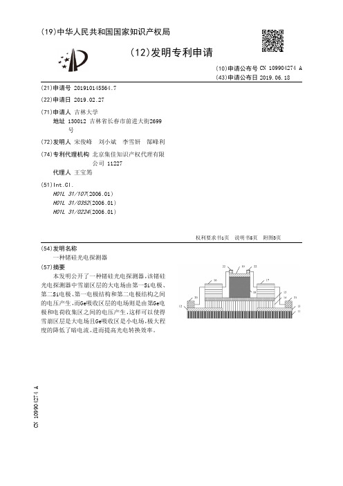 【CN109904274A】一种锗硅光电探测器【专利】