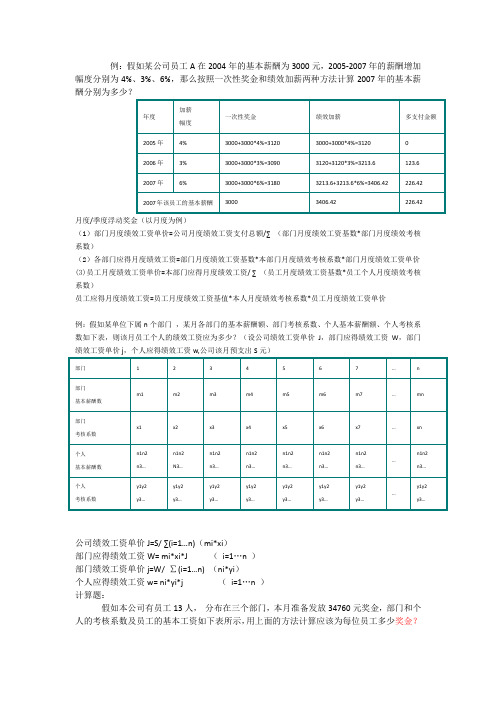 薪酬计算方式