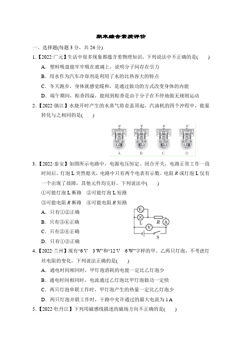 2022-2023学年北师大版物理九年级全一册期末综合素质评价 含答案