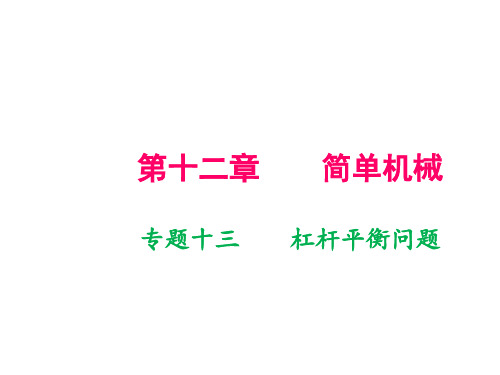 2018-2019学年人教版八年级物理下册 专题十三 杠杆平衡问题 教学课件(共15张PPT)