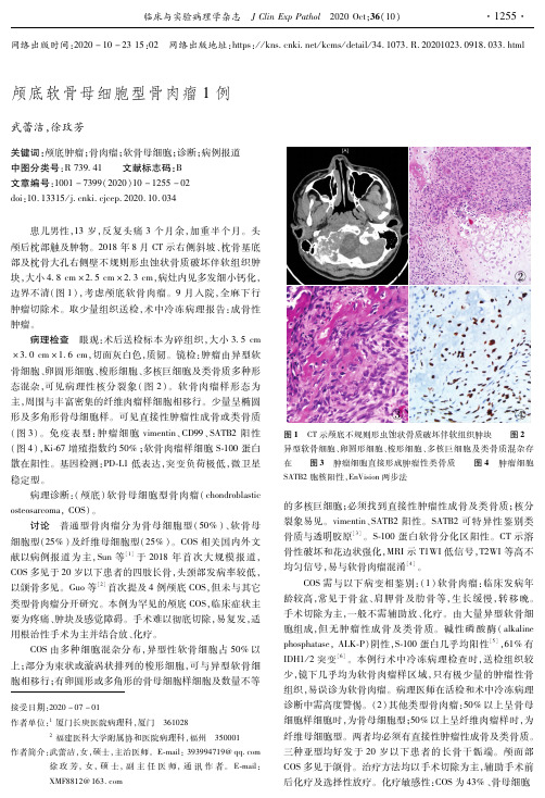 颅底软骨母细胞型骨肉瘤1例