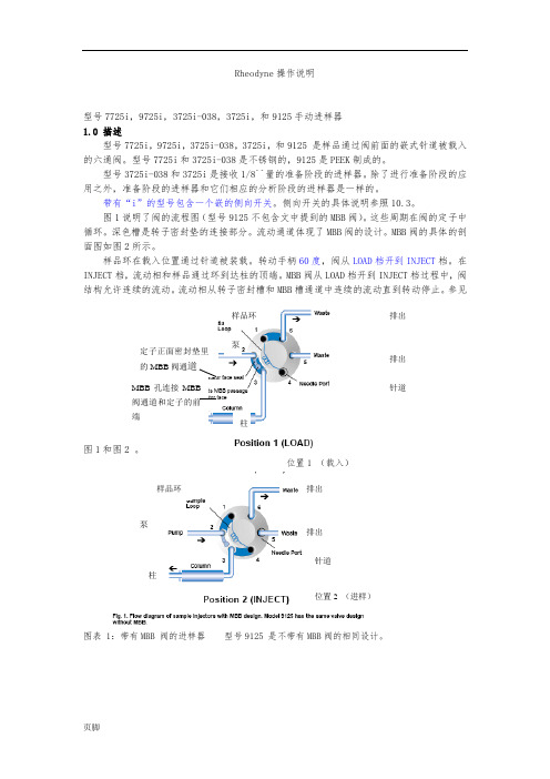 Rheodyne六通阀中文说明书