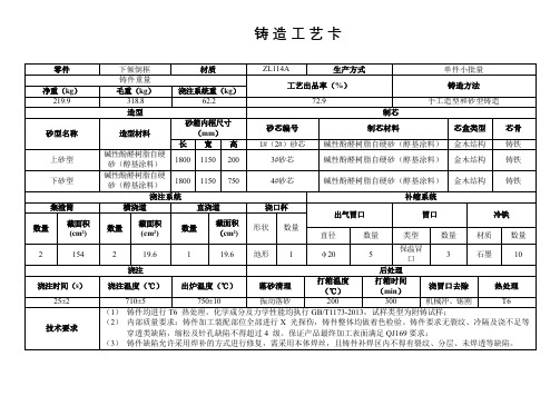 铸造工艺卡