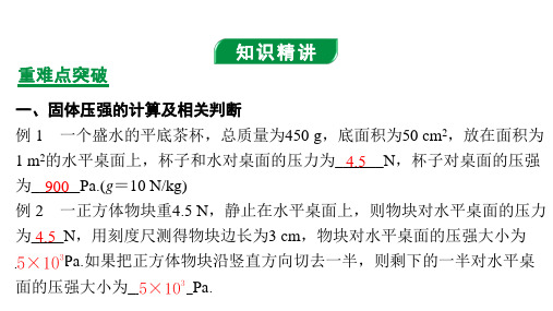 2019贵州中考物理试题研究课件第七章压 强