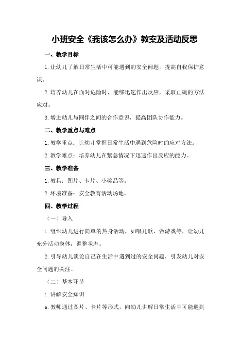 小班安全《我该怎么办》教案及活动反思