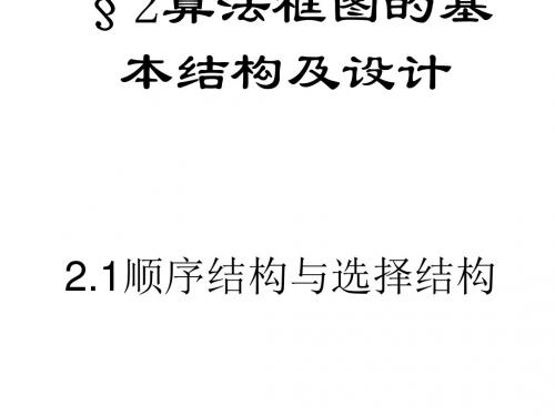 顺序结构与选择结构优秀课件