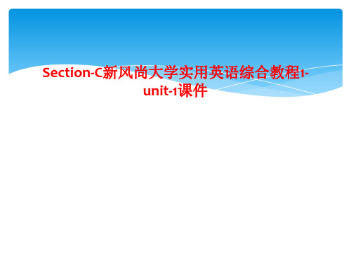 Section-C新风尚大学实用英语综合教程1-unit-1课件