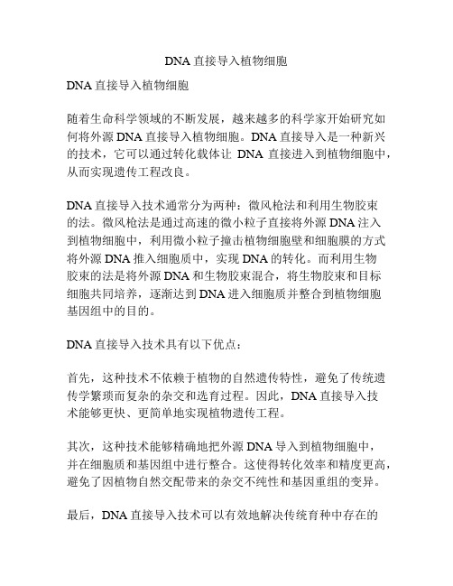 DNA直接导入植物细胞