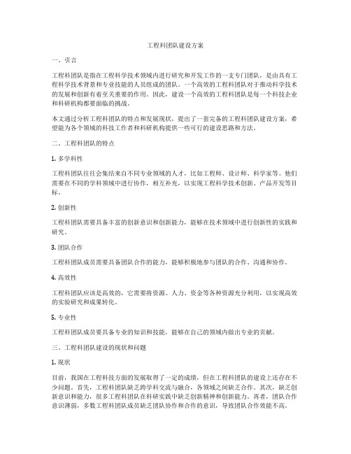 工程科团队建设方案