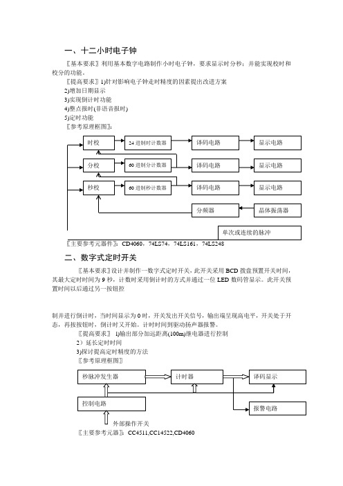 0982081数电课设题目