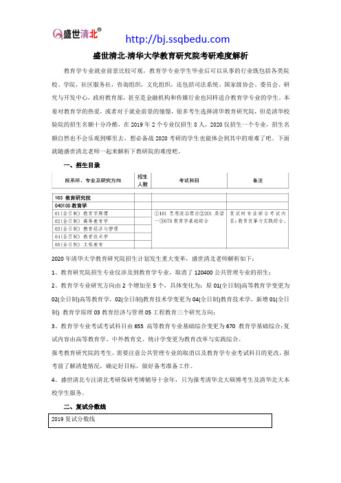 盛世清北-清华大学教育研究院考研难度解析