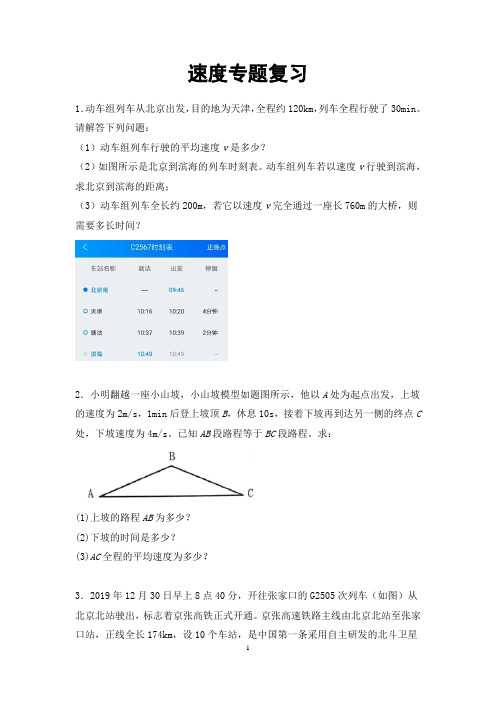 (名师整理)最新物理中考 《速度》专题经典题型精练(含答案解析)