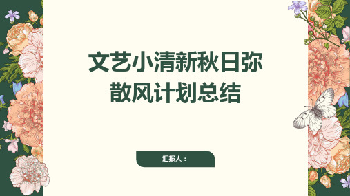 文艺小清新秋日弥散风计划总结