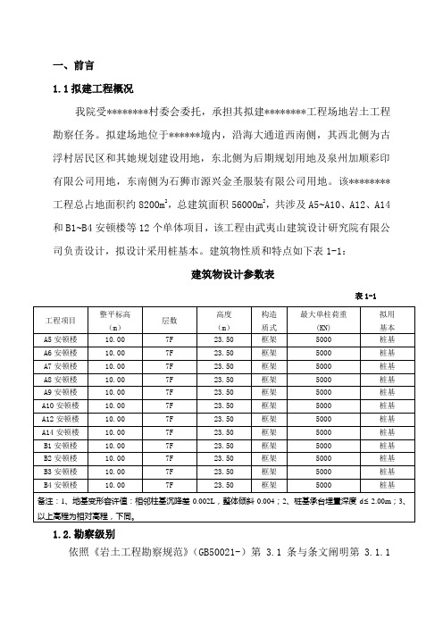 地质勘察报告样本