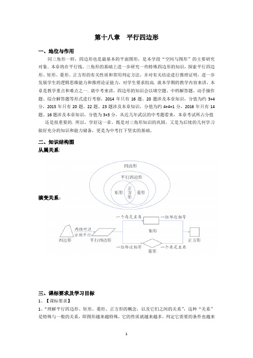 教材分析之第十八章  平行四边形