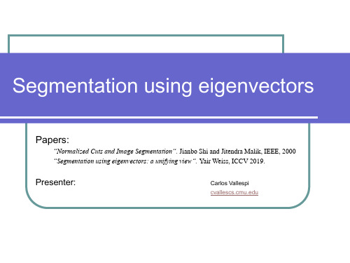 Segmentation using eigenvectors分割使用特征向量.ppt