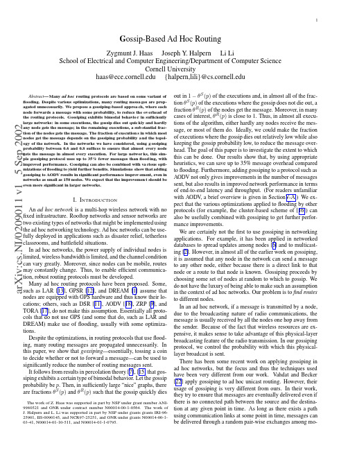 Gossip-based ad hoc routing