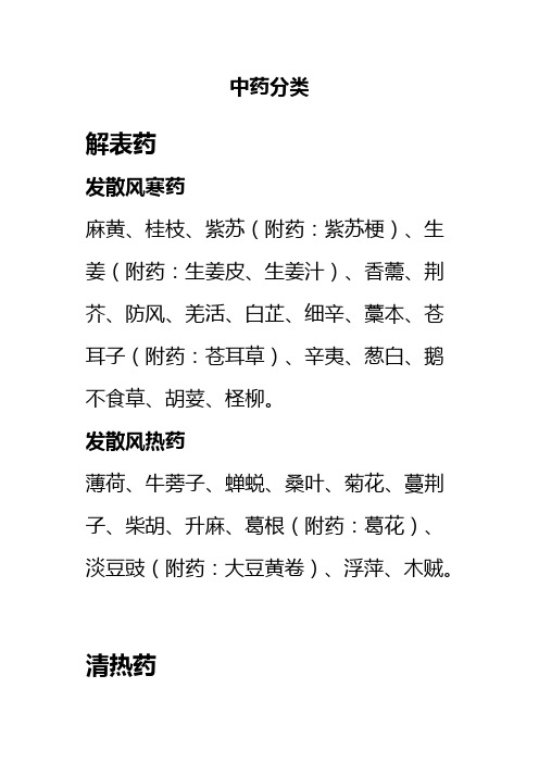 中药分类