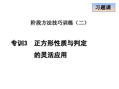 冀教版八年级数学下册第二十二章《四边形》专训3  正方形性质与判定的灵活应用