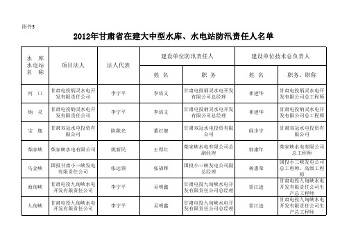 抗旱防汛行政责任人名单