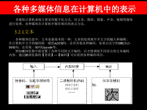 各种媒体信息在计算机中的表示