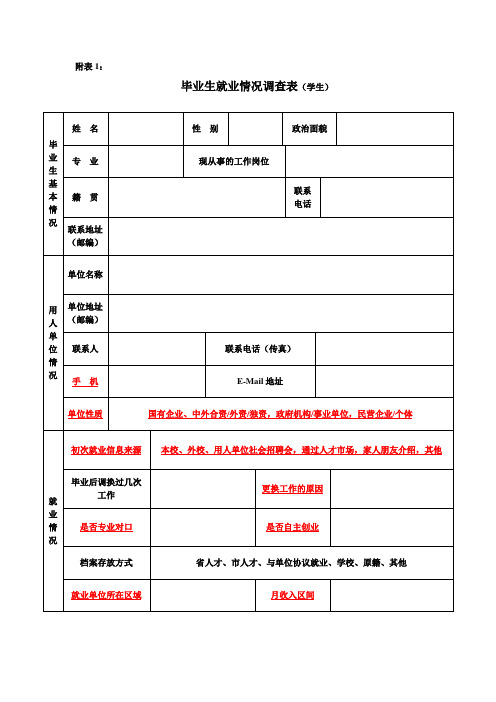 毕业生就业情况跟踪调查表