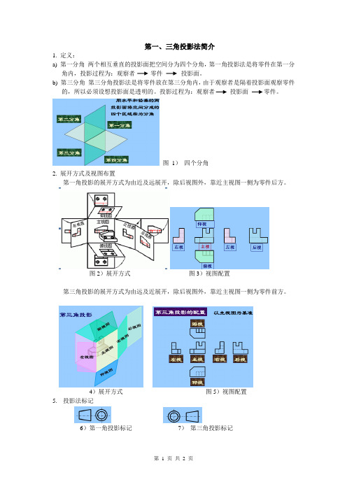 CAD 作图方法::第一、三投影法简介