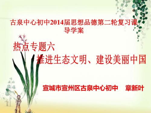 2014年中考热点专题复习推进生态文明 建设“美丽中国”课件