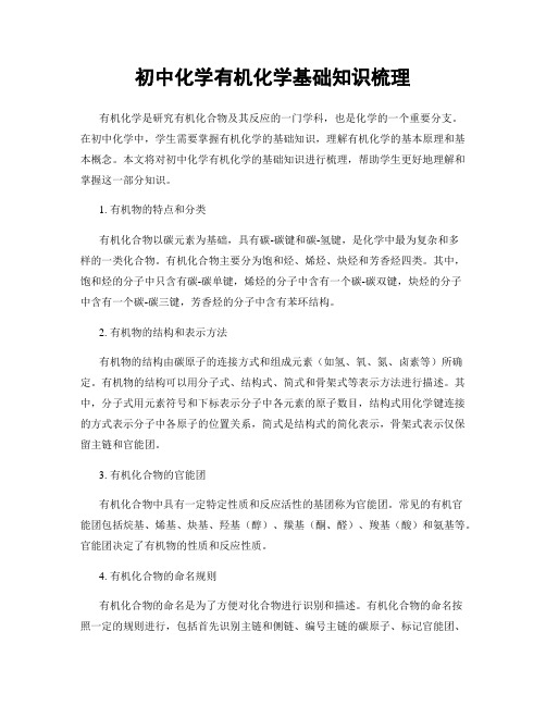 初中化学有机化学基础知识梳理