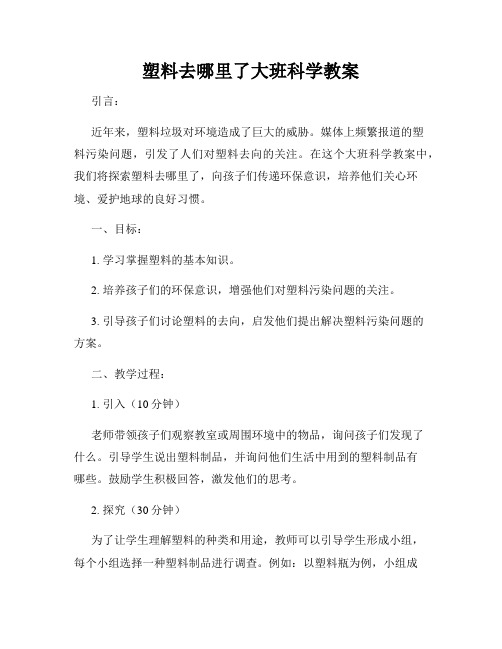 塑料去哪里了大班科学教案