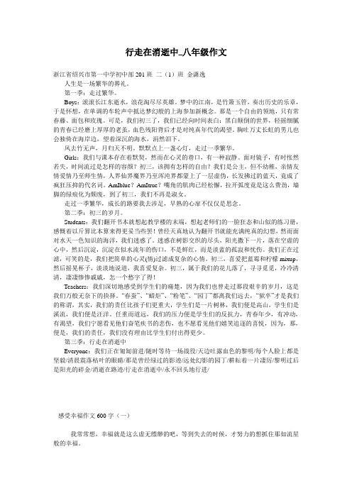 行走在消逝中_八年级作文