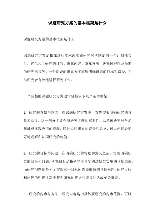 课题研究方案的基本框架是什么