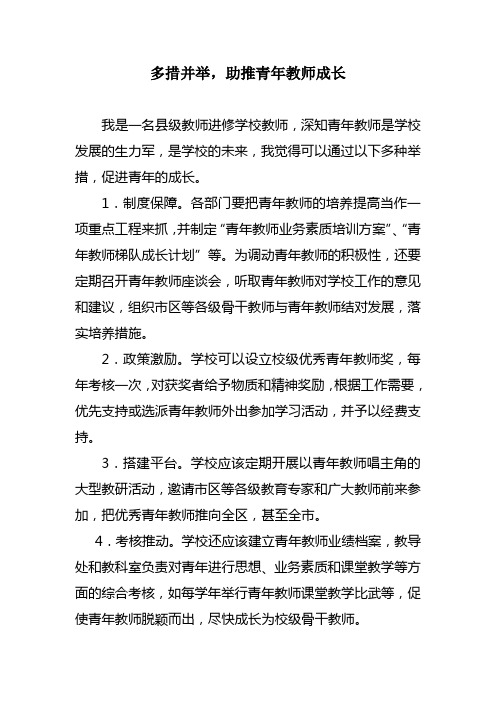 多措并举助推青年教师成长