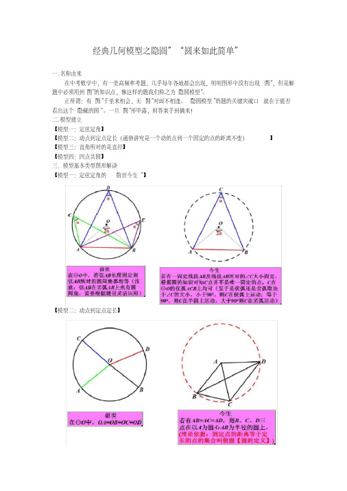 “中考数学专题复习圆来如此简单”经典几何模型之隐圆专题(含答案)