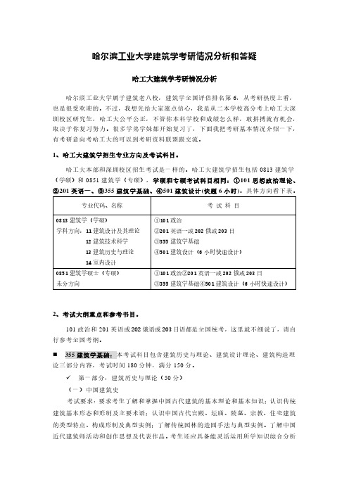 哈尔滨工业大学建筑学考研情况分析答疑