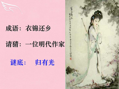 高中语文《第六单元 项脊轩志》课件 新人教版选修《中国古代诗歌散文欣赏》