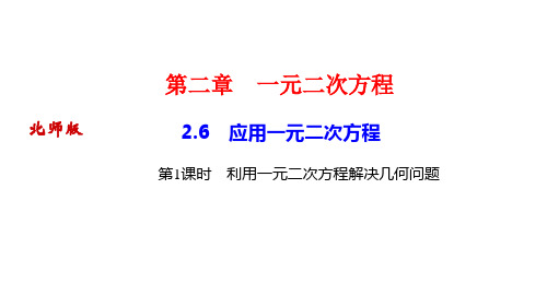 北师版九年级数学上册 第二章 一元二次方程 应用一元二次方程 第1课时 利用一元二次方程解决几何问题