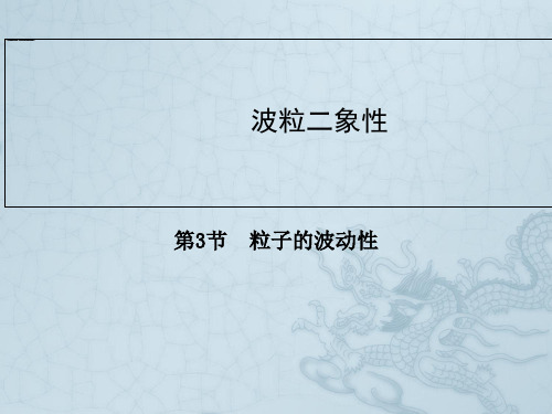 高中物理人教版选修3-5同步辅导与检测课件第17章 第3节 粒子的波动性