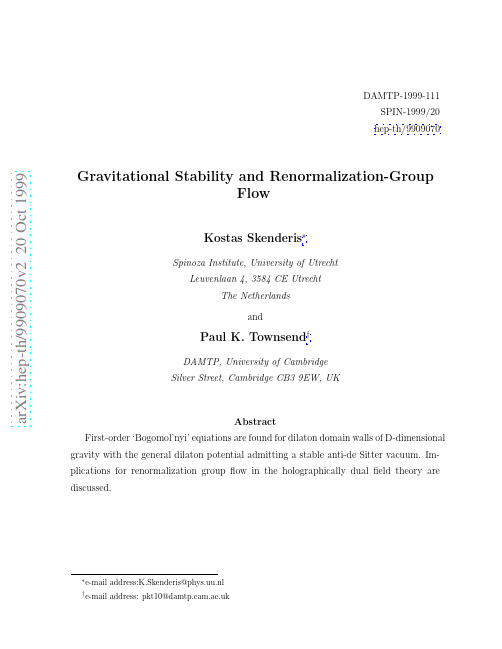 Gravitational Stability and Renormalization-Group Flow