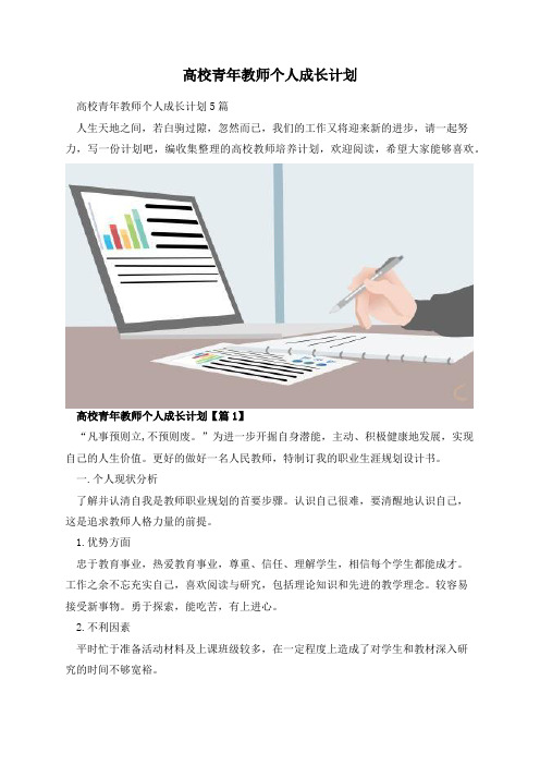 高校青年教师个人成长计划