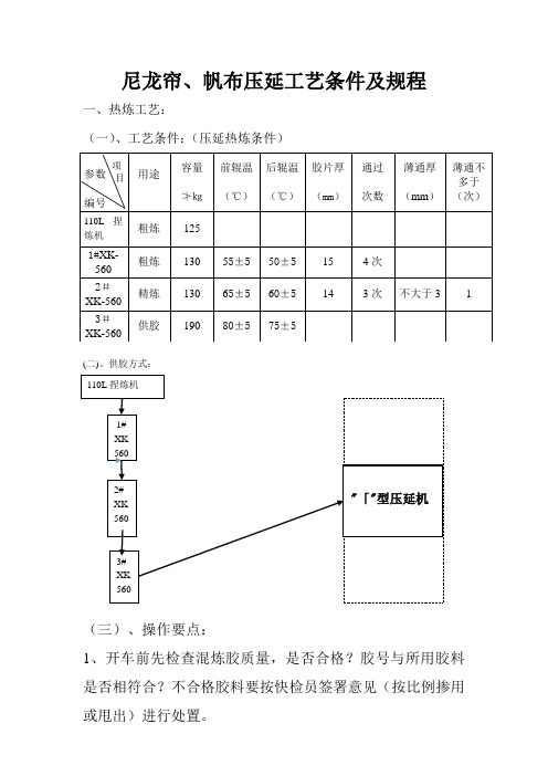 斜交胎 压延工艺条件