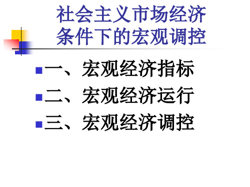 社会主义市场经济条件下的宏观调控市厅班