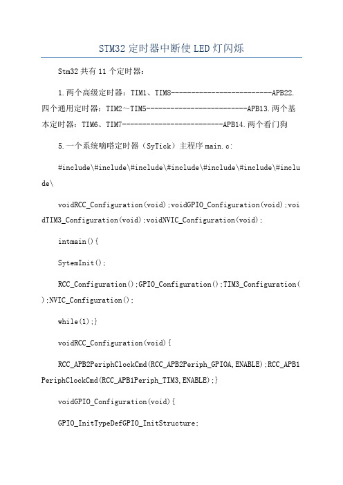 STM32定时器中断使LED灯闪烁