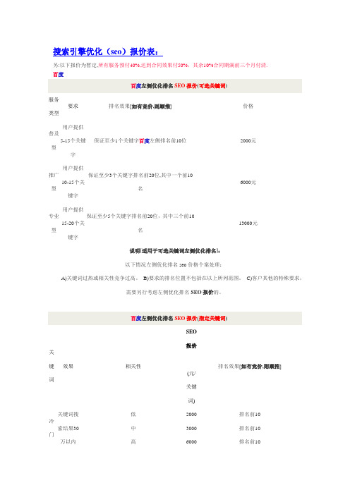 郑州Seo-搜索引擎优化(seo)报价表