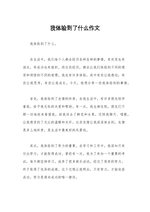 我体验到了什么作文