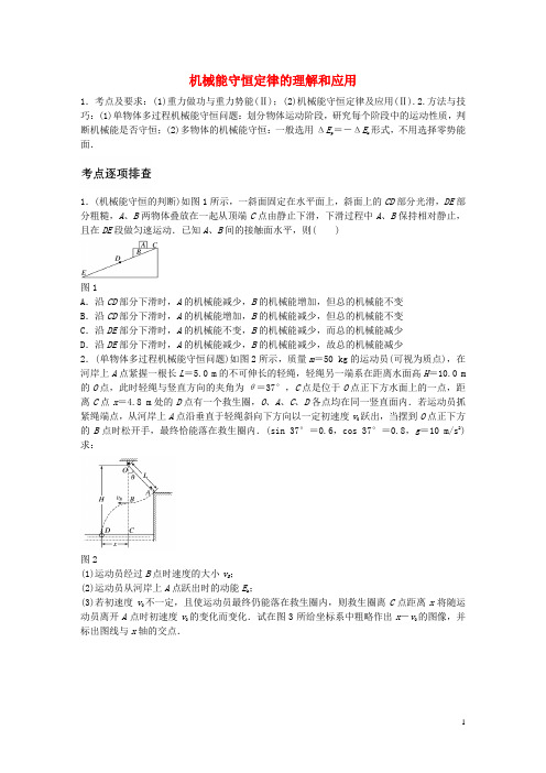 2017版高考物理一轮复习第六章微专题36机械能守恒定律的理解和应用